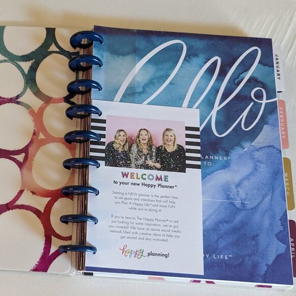 NWT Happy Planner 'Kindness' Watercolor Classic 2020 Vertical 12 Mo Outdated NEW - Picture 5 of 7